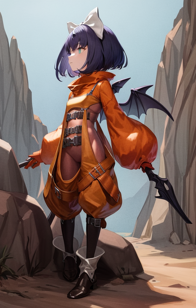 46408-2090514939-highres, detailed, soft lighting, masterpiece, outdoors, desert, detailed vertical sandstone rocks, orange bodysuit, hairbow, be.png